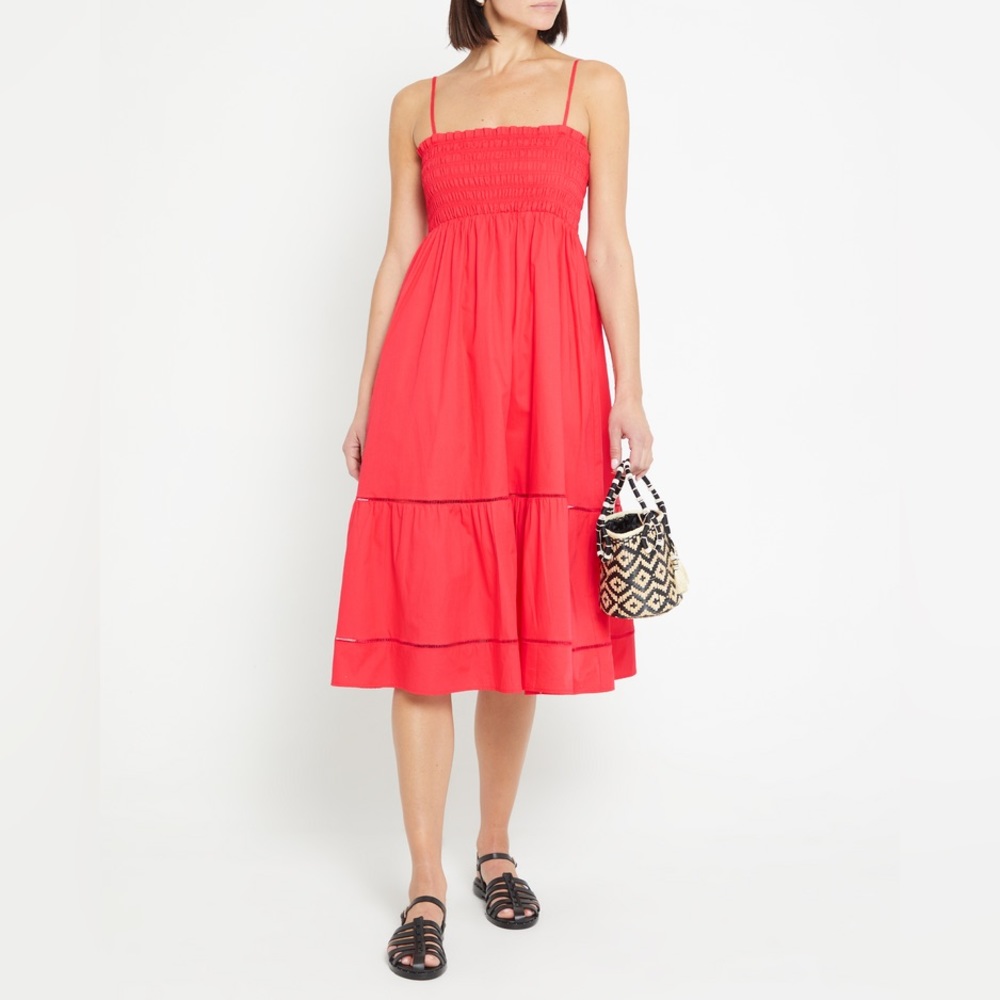 o.p.t. Cotton Leila Dress Raspberry Small